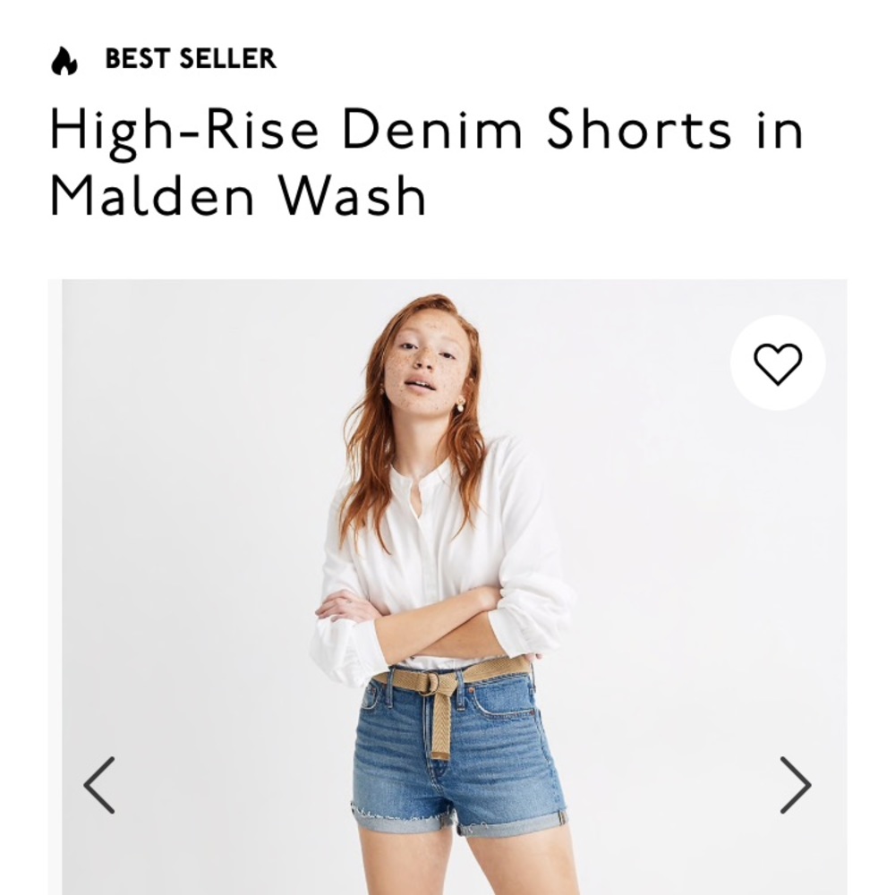 Madewell high rise denim shorts